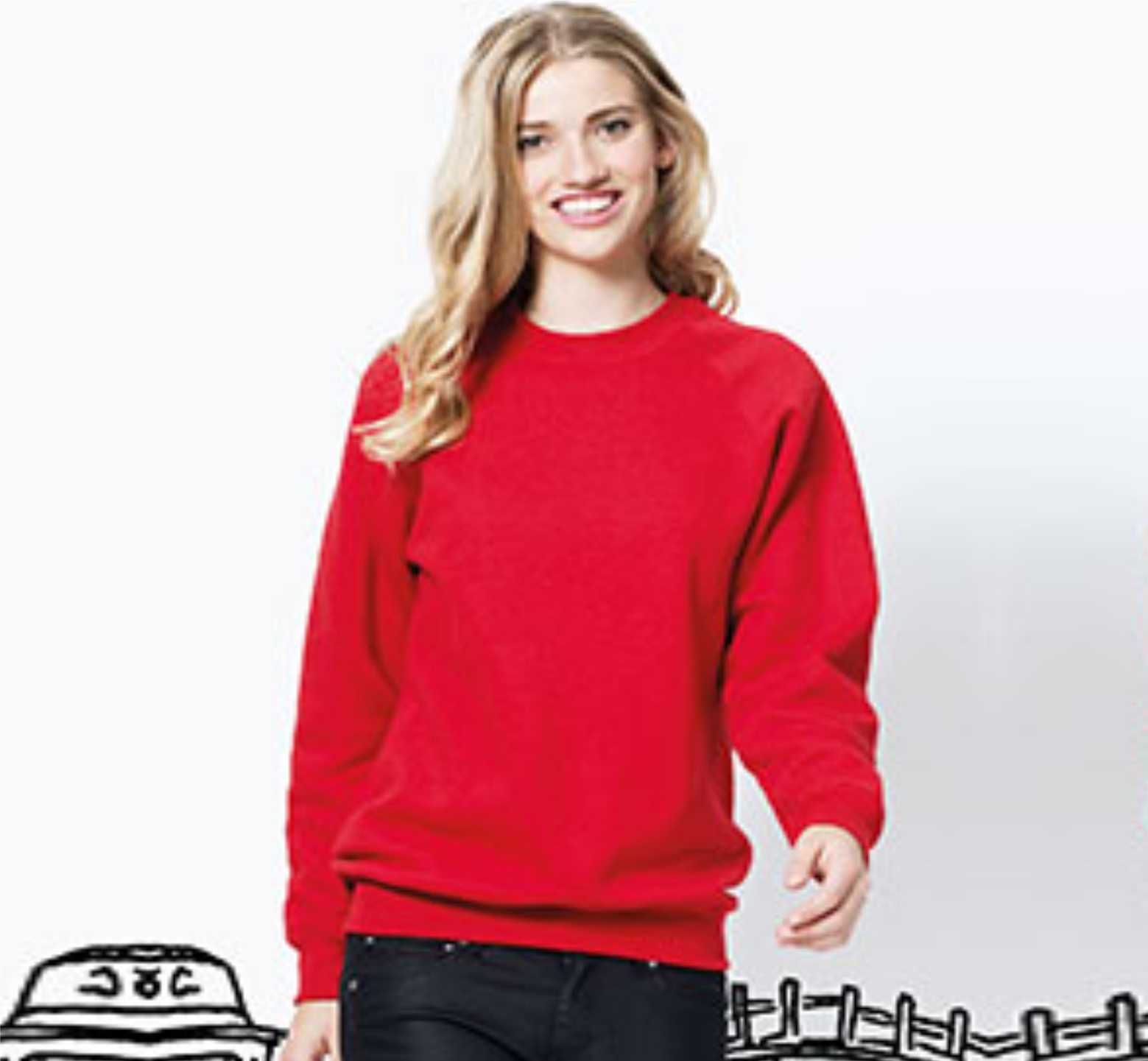 felpa raglan woman